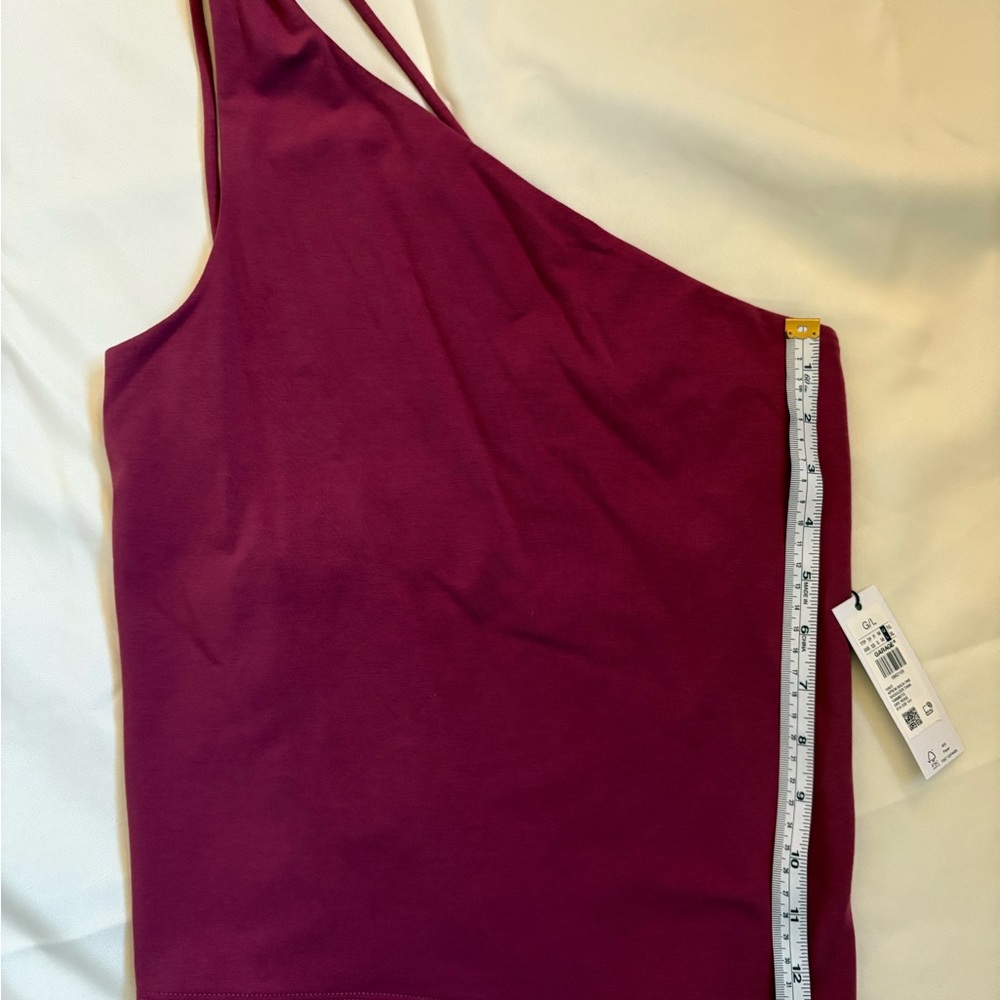 One-Shoulder Burgundy Top